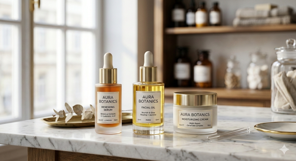 Bodegón de rutina facial de luminosidad Arturo Alba Gema Herrerías Markmarket